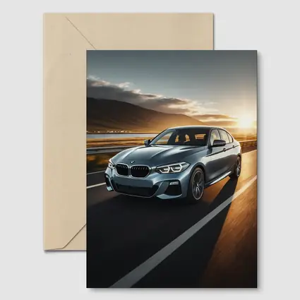 BMW 1 Series Driving at Golden Sunset