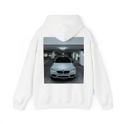 BMW M3 White Parking Garage Front View