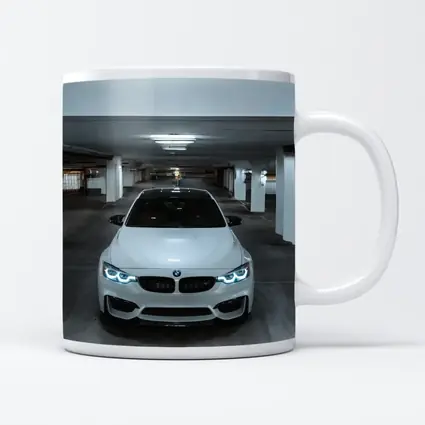 BMW M3 White Parking Garage Front View
