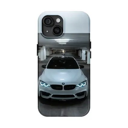 BMW M3 White Parking Garage Front View