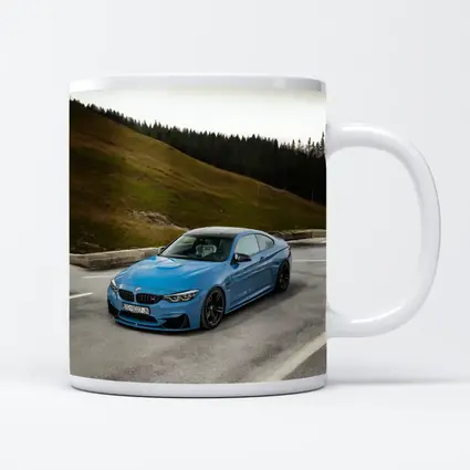 BMW M4 Blue Coupe Mountain Road