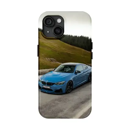 BMW M4 Blue Coupe Mountain Road