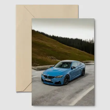 BMW M4 Blue Coupe Mountain Road