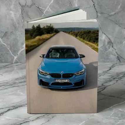 BMW M4 Blue Front View Open Road