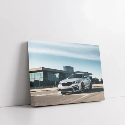 BMW M2 Silver Coupe Urban Building Background
