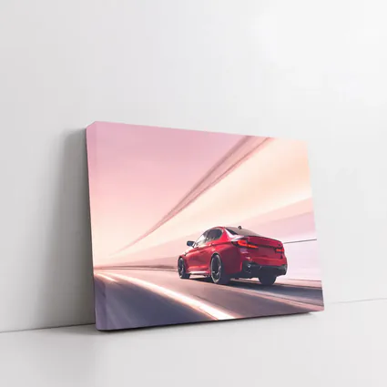 BMW M5 Red Speeding Through Tunnel