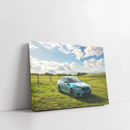 BMW M5 Sedan Parked On Green Field