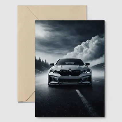 BMW M3 Front View Stormy Road