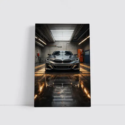BMW Eight Series Parked Inside Industrial Garage
