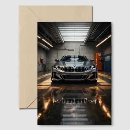 BMW Eight Series Parked Inside Industrial Garage