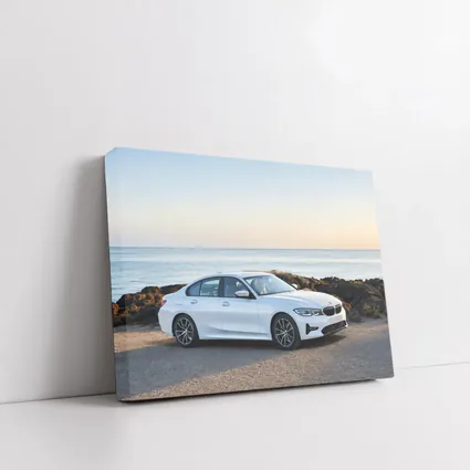 BMW 3 Series White Sedan Ocean Coast