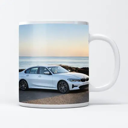 BMW 3 Series White Sedan Ocean Coast