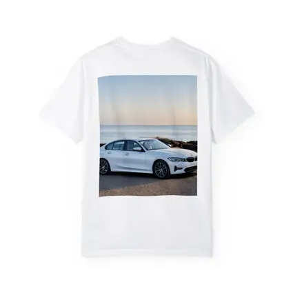 BMW 3 Series White Sedan Ocean Coast