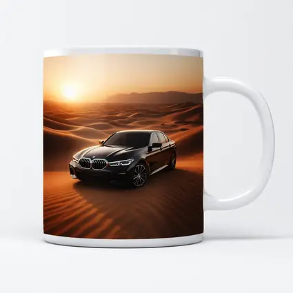BMW 3 Series Black Sedan Desert Sunset