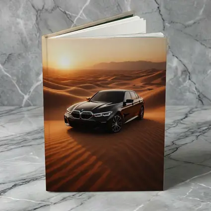 BMW 3 Series Black Sedan Desert Sunset