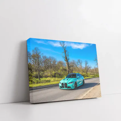 BMW M3 Tiffany Blue On Open Road
