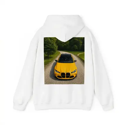 BMW M3 Yellow on Forest Gravel Road