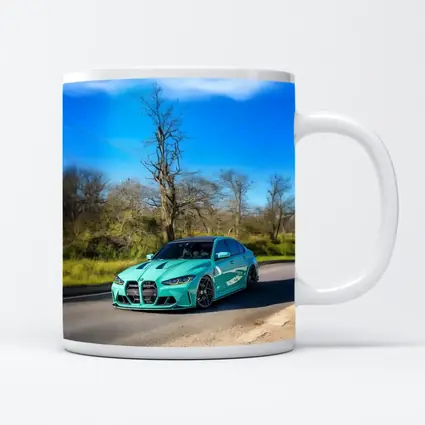 BMW M3 Teal Wrap On Open Road