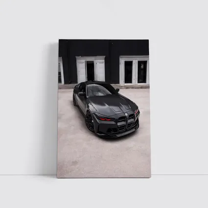 BMW M4 Black Coupe Urban Setting