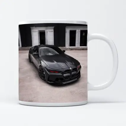 BMW M4 Black Coupe Urban Setting
