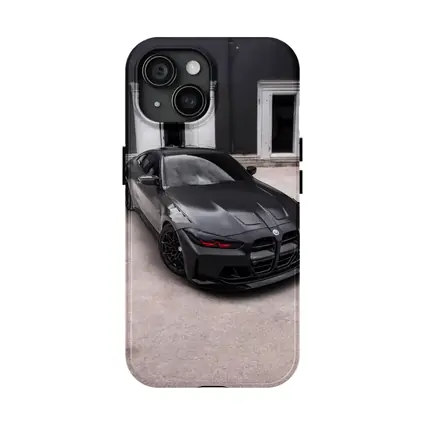 BMW M4 Black Coupe Urban Setting