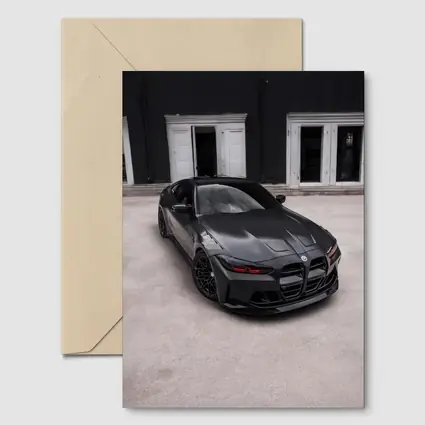 BMW M4 Black Coupe Urban Setting