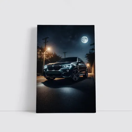 BMW X4 Parked Under Moonlit Night Sky