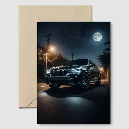 BMW X4 Parked Under Moonlit Night Sky
