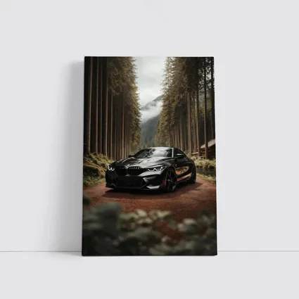 BMW M8 Black Coupe Forest Mountain Road