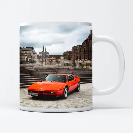 BMW M1 Orange Classic Car European Square