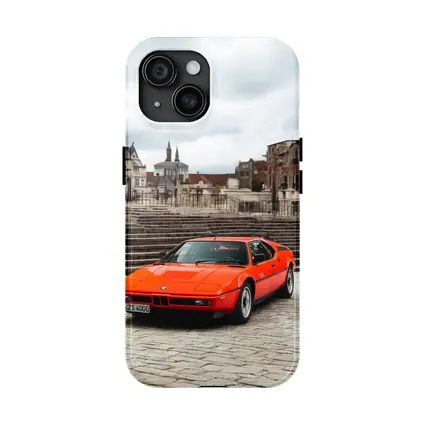 BMW M1 Orange Classic Car European Square