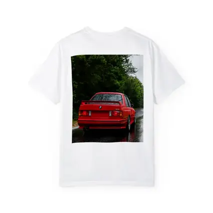 BMW M3 Red Wet Road Forest