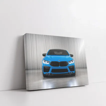 BMW M8 Blue Front View Studio