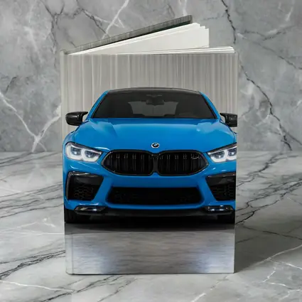 BMW M8 Blue Front View Studio