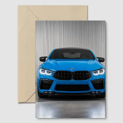 BMW M8 Blue Front View Studio