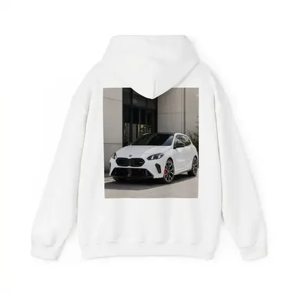 BMW M135 White Hatchback Urban Setting