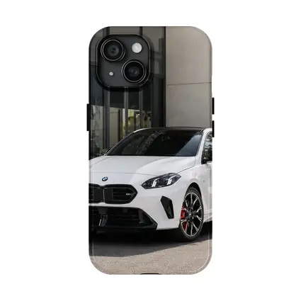 BMW M135 White Hatchback Urban Setting