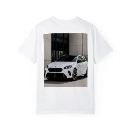 BMW M135 White Hatchback Urban Setting