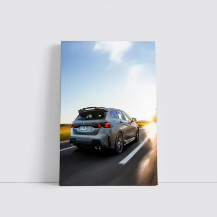 BMW M135 Gray Hatchback Highway Sunset Drive