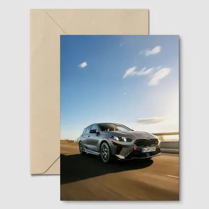 BMW M135 Gray Hatchback On Open Road