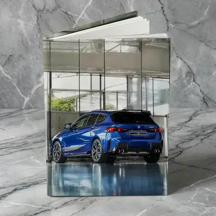 BMW M135 Blue Hatchback Indoor Showroom