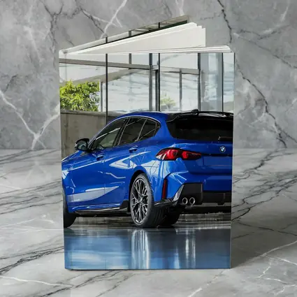 BMW M135i Blue Hatchback Indoor Showroom