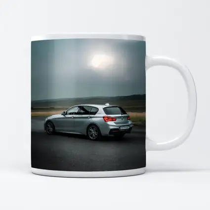 BMW M140i Silver Hatchback Overcast Road