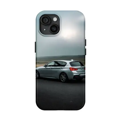 BMW M140i Silver Hatchback Overcast Road