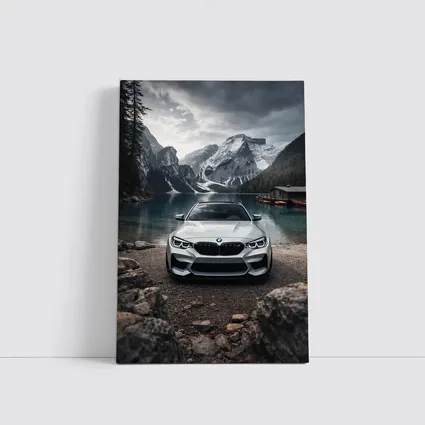 BMW M2 White Front View Mountain Lake