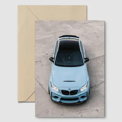 BMW M2 Aerial View Baby Blue