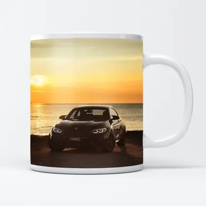 BMW M2 Black Car Sunset Ocean