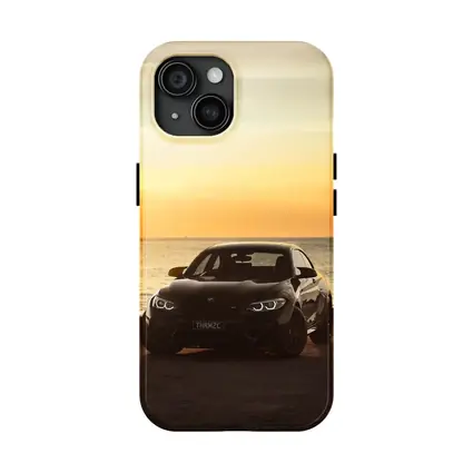 BMW M2 Black Car Sunset Ocean