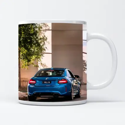 BMW M2 Blue Rear Urban Street Setting