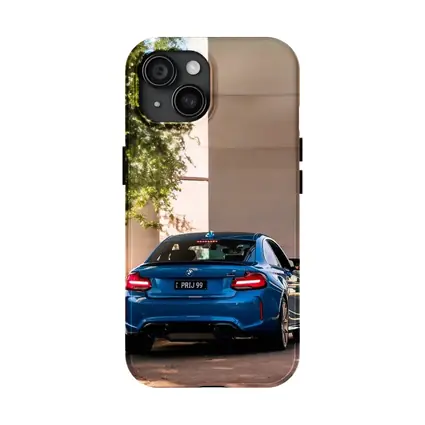 BMW M2 Blue Rear Urban Street Setting